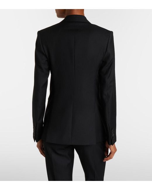 Givenchy Black Chalk Stripe Wool Blazer