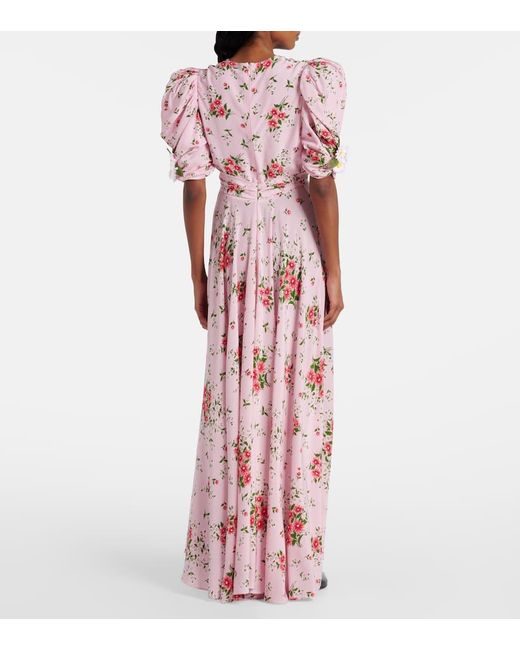 Rodarte Pink Floral Silk Cocktail Dress