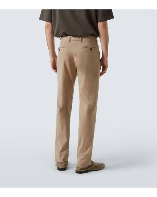 Zegna Natural Cotton-Blend Slim Pants for men