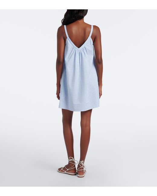 Posse Blue Lila Gingham Cotton Minidress