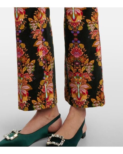 LaDoubleJ Orange 24/7 Printed Cropped Cotton Flared Pants