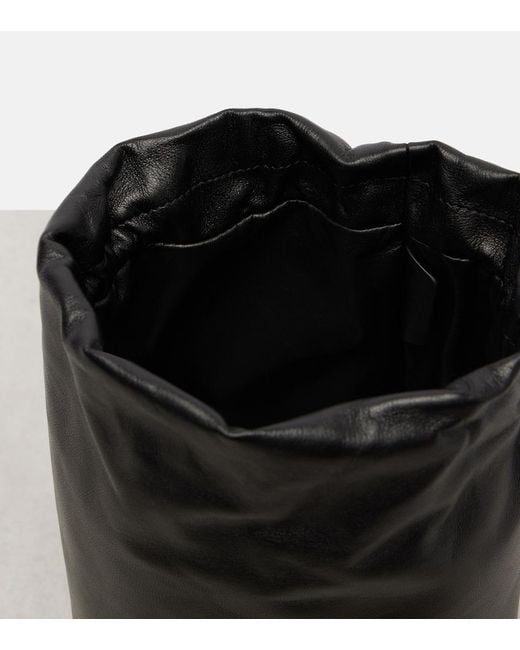 The Row Black Astra Leather Pouch
