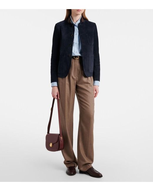 Loro Piana Blue Spagna Mini Suede Jacket