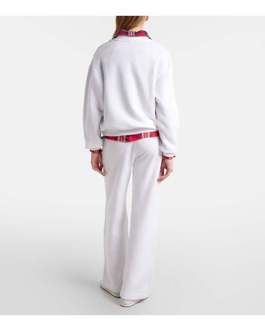 Polo Ralph Lauren White Cotton-Blend Fleece Sweatpants