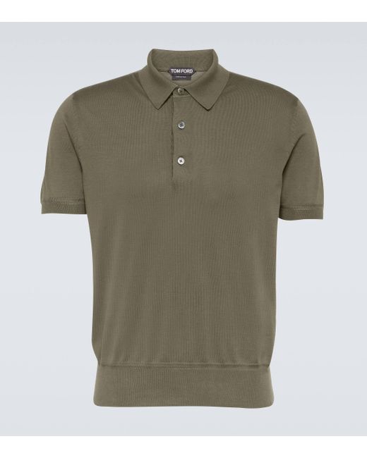 Tom Ford Green Cotton Polo Shirt for men