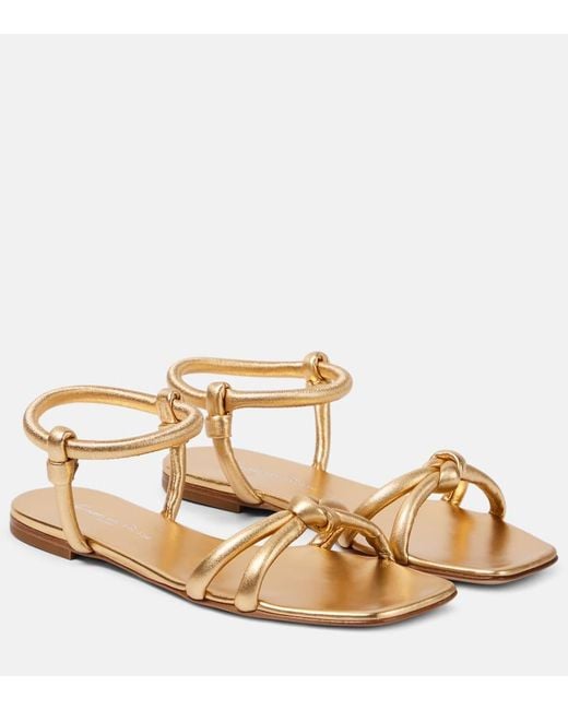 Gianvito Rossi Juno 05 Metallic Leather Sandals