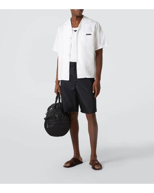 Prada Brown Logo Suede And Leather Sandals for men