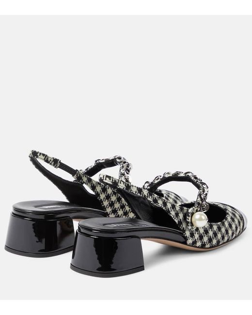 Miu Miu Black Gingham Slingback Pumps