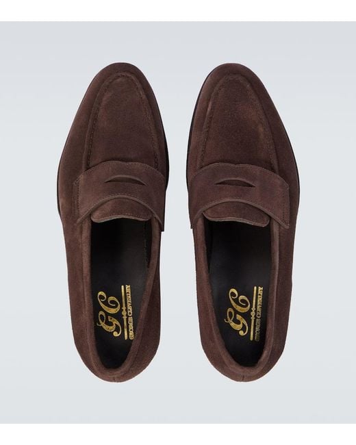 George Cleverley Brown Bradley Ii Suede Penny Loafers for men
