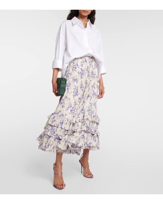 Jupe longue en coton a fleurs Polo Ralph Lauren en coloris White