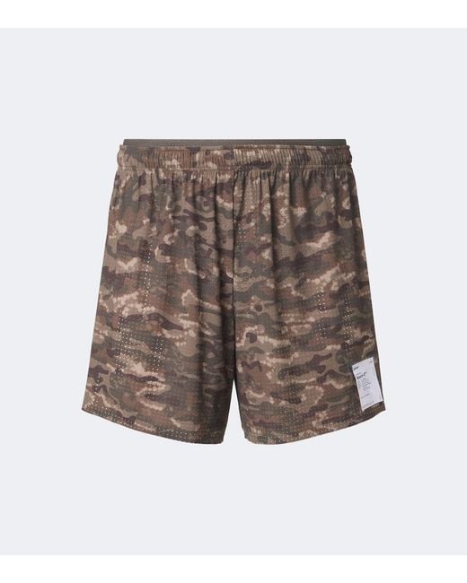 Satisfy Gray Space‑O 5" Camouflage Running Shorts for men