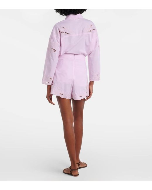 Juliet Dunn Pink High-Rise Shorts Aus Baumwolle