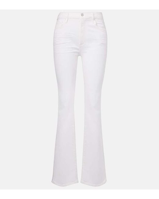 Citizens of Humanity White Lilah High-Rise Bootcut Jeans