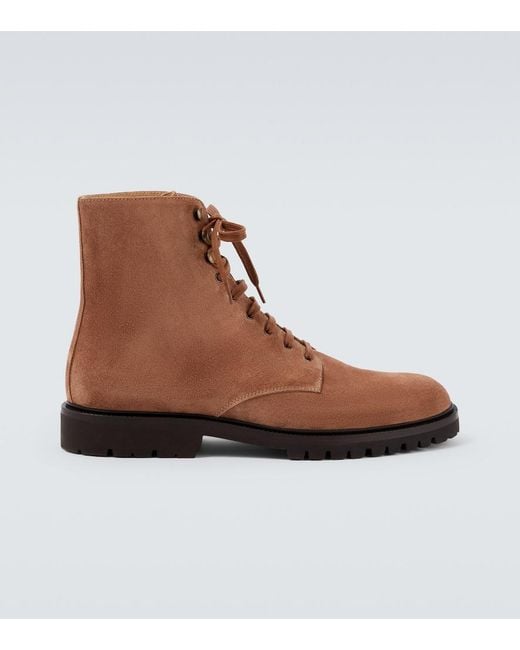 Brunello Cucinelli Brown Suede Ankle Boots for men
