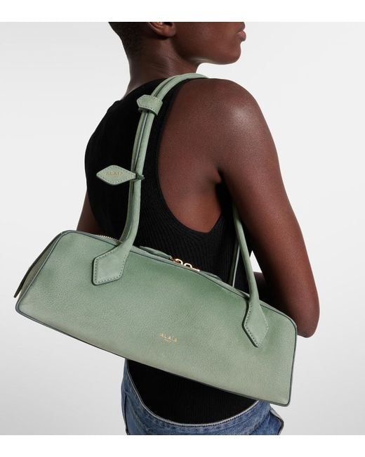 Alaïa Green Le Teckel Medium Suede Shoulder Bag