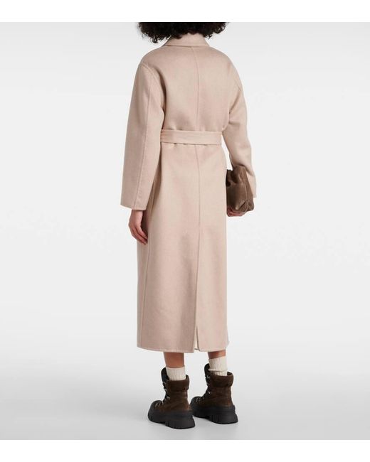 Cappotto in cashmere con cintura di Brunello Cucinelli in Natural