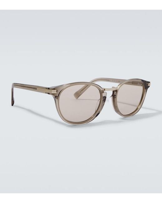 Zegna Brown Round Sunglasses for men