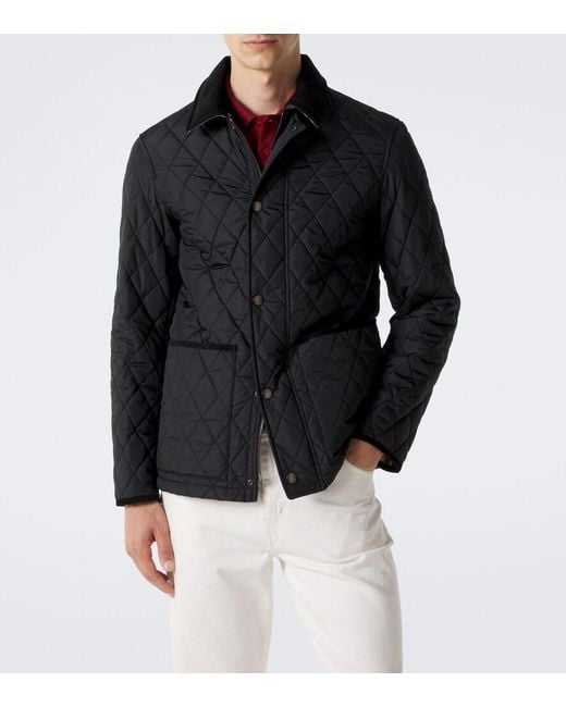 Burberry Black Haddington Quilted Corduroy-Trimmed Jacket for men