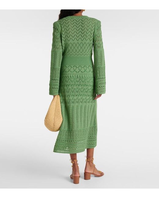 Dorothee Schumacher Green Seductive Lace Pointelle Midi Dress