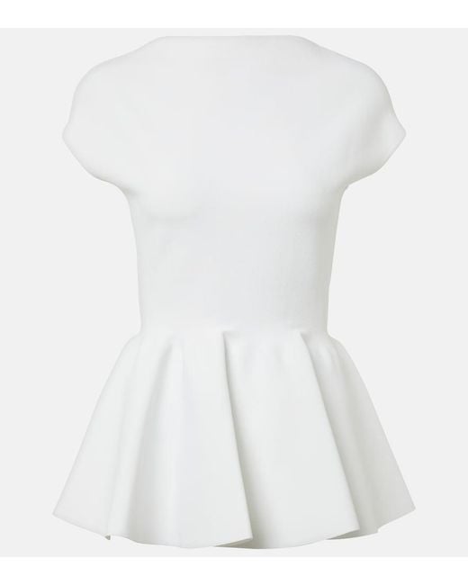 Alaïa White Peplum Top