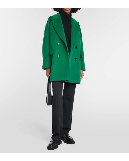 Max Mara Green Meana Wool And Cashmere Coat
