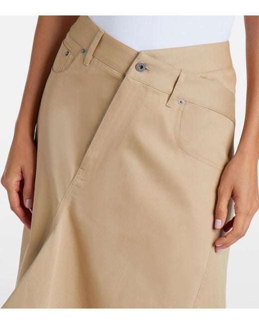 Loewe Natural Asymmetric Cotton Midi Skirt