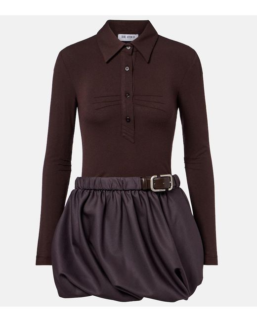 The Attico Purple Belted Polo Dress