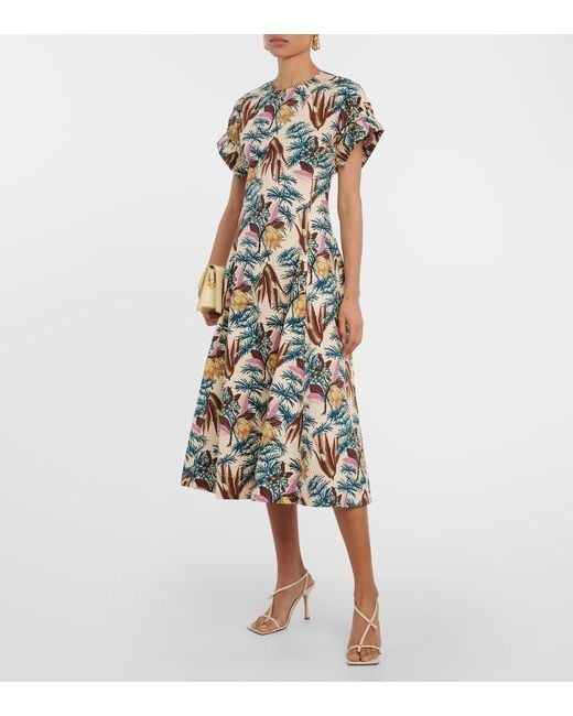 Ulla Johnson Green Devon Cotton Poplin Midi Dress