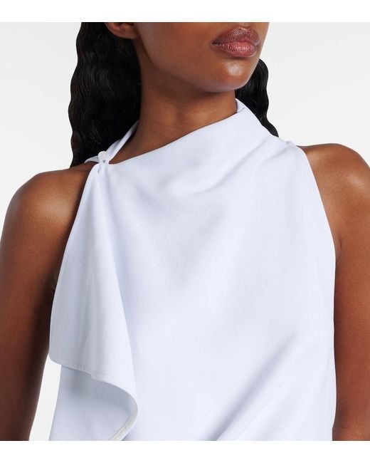 Proenza Schouler White Devyn Crepe Draped Maxi Dress