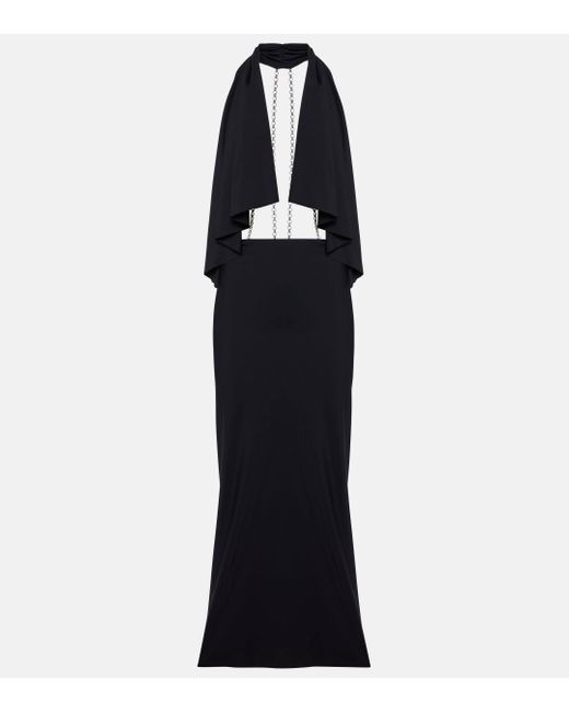Robe longue a ornements Christopher Esber en coloris Black