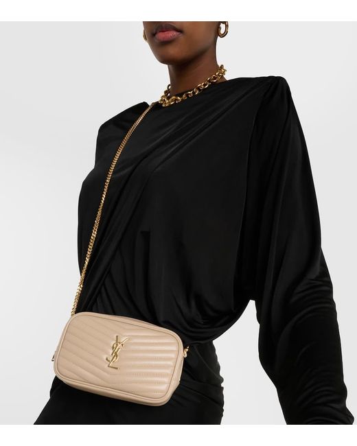 Saint Laurent Brown Lou Mini Leather Shoulder Bag