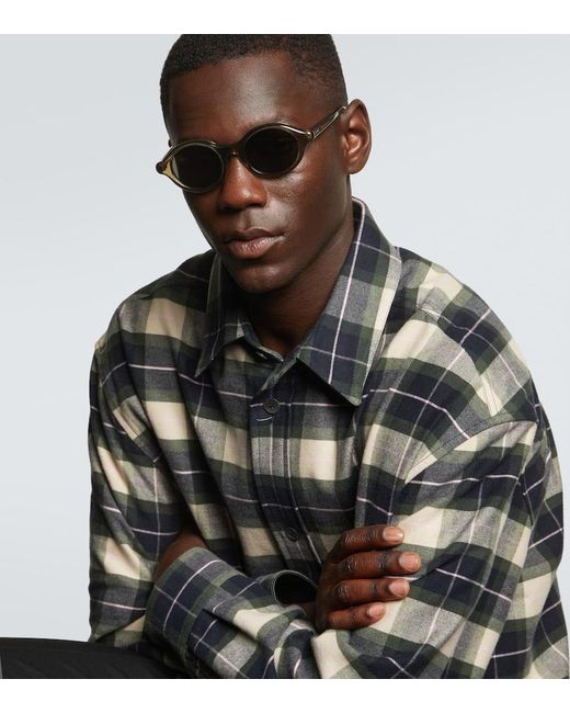Loewe Gray Epsilon Slim Round Sunglasses for men