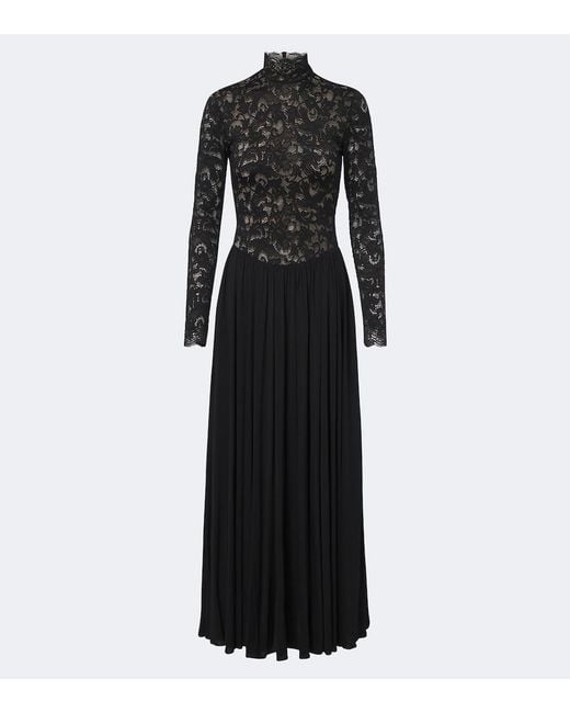 Zimmermann Black Lace And Jersey Maxi Dress