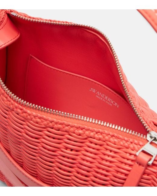 J.W. Anderson Red Loafer Medium Leather Shoulder Bag