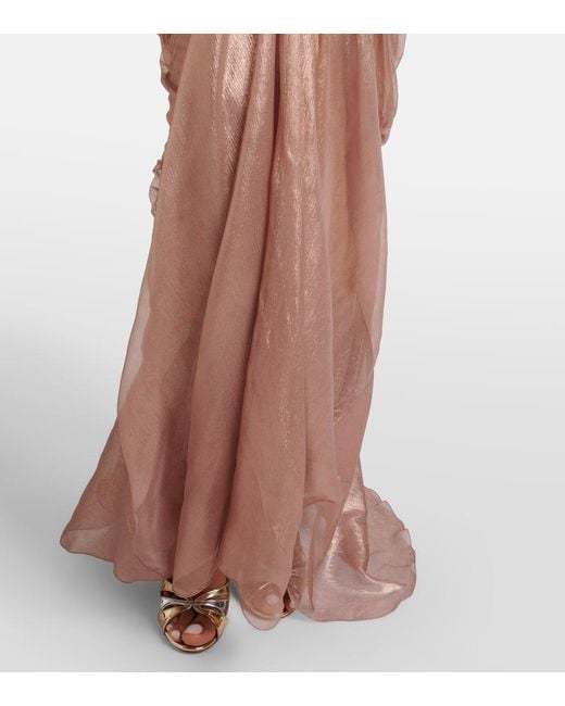 Robe Longue Victoria En Soie Maria Lucia Hohan en coloris Brown
