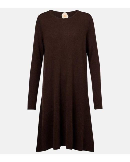 Jardin Des Orangers Brown Wool And Cashmere Midi Dress