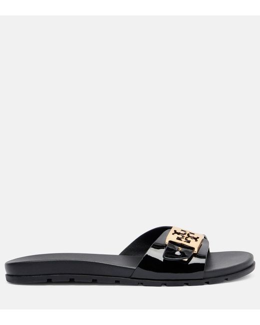 Tory Burch Black Double T Slides