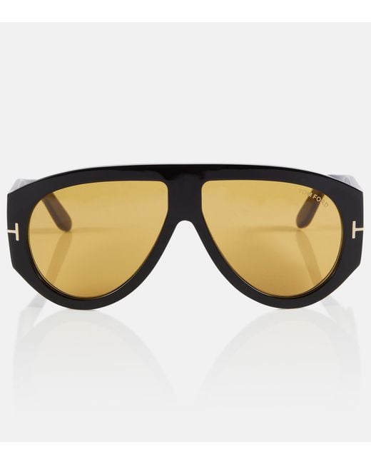 Tom Ford Bronson Aviator Sunglasses in Brown | Lyst