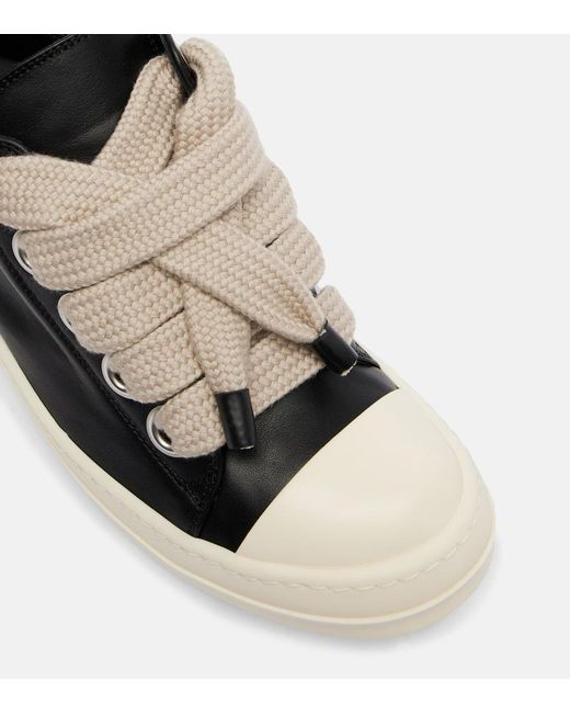 Rick Owens Black Sneakers Jumbolace Aus Leder