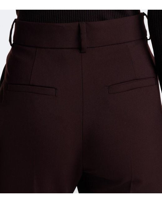 Sportmax Purple Flared Wool-Blend Pants