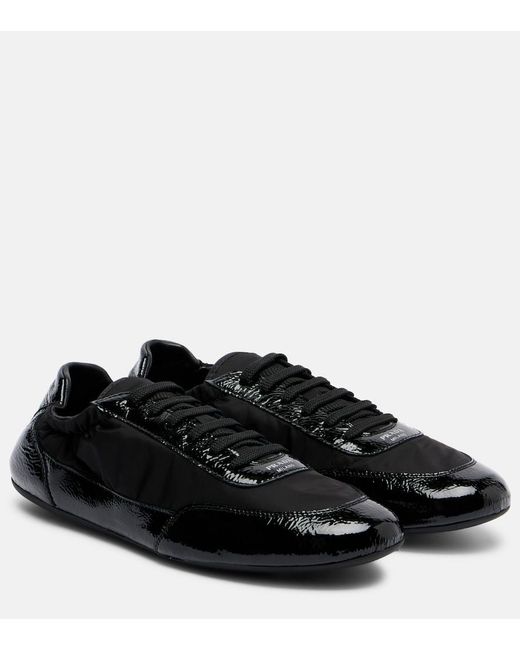 Prada Black Collapse Re-Nylon And Leather Sneakers
