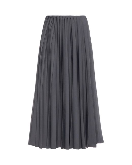 The Row Wool-blend Pleated Maxi Skirt - Lyst