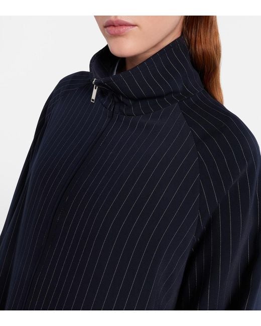 Frankie Shop Blue Baxter Pinstripe Oversized Jacket
