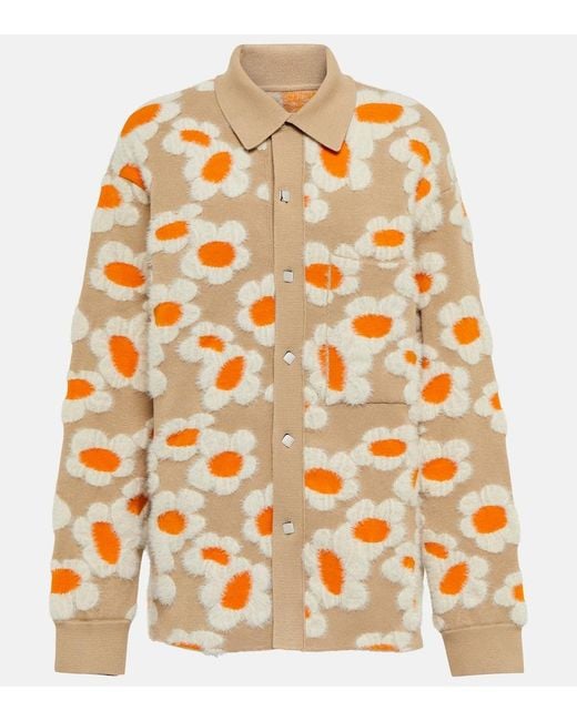 Jacquemus Orange La Chemise Neve Floral Cardigan