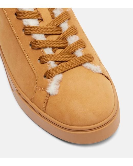 Tod's Brown Classic Shearling-Lined Suede Sneakers