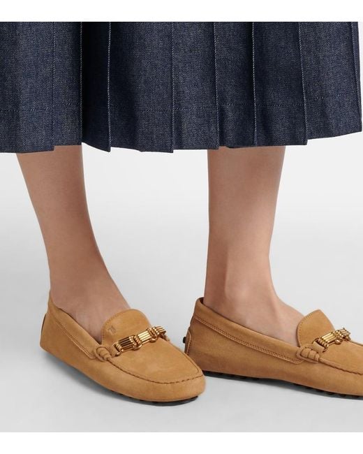 Tod's Brown Gommino Suede Driving Shoes
