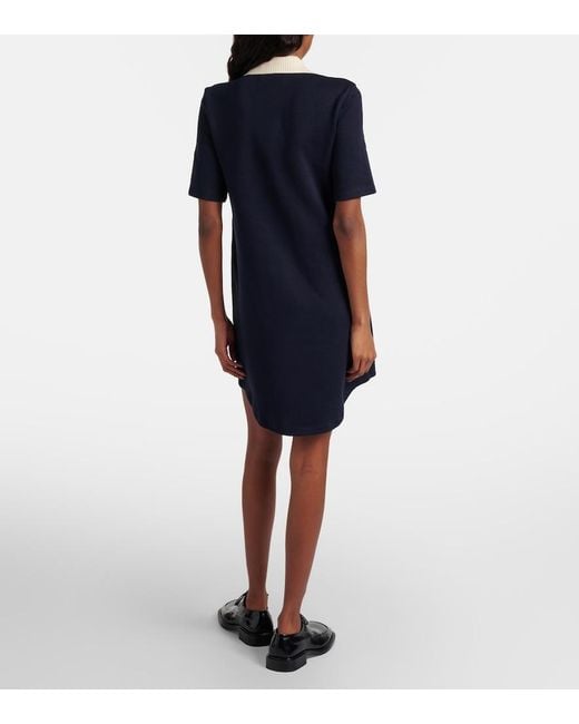 Thom Browne Blue Short Sleeve Cotton Polo Mini Dress
