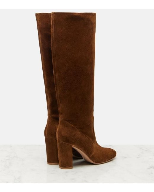 Gianvito Rossi Brown Glen 85 Suede Knee-High Boots