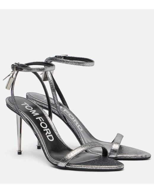 Tom Ford Padlock 85 Metallic Sandals