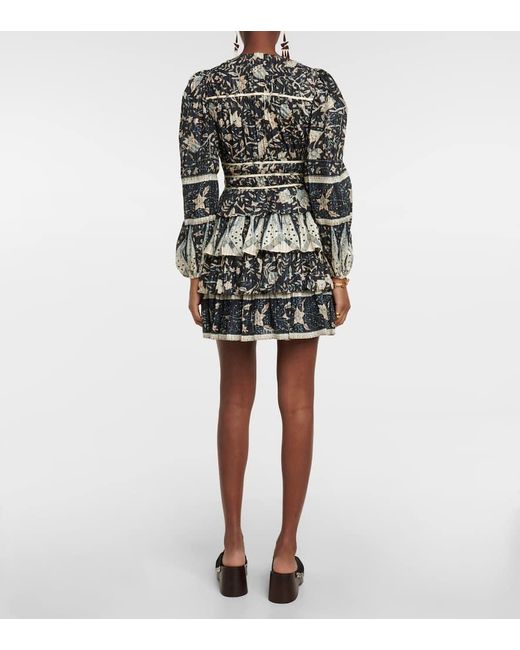 Vestido Corto Nina En Mezcla De Algodon Ulla Johnson de color Multicolor